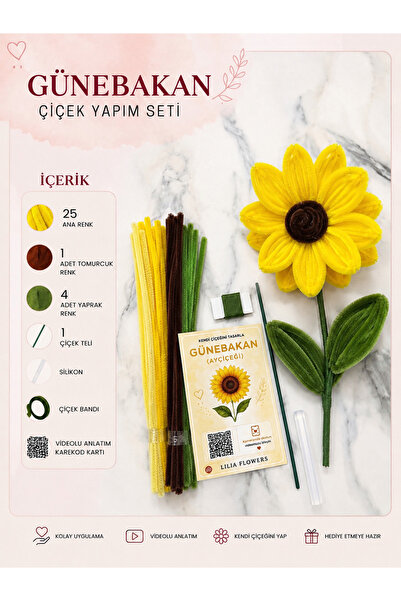 Lilia Flowers Kendin Yap Çiçek Yapım Seti (Günebakan -Ayçiçeği )