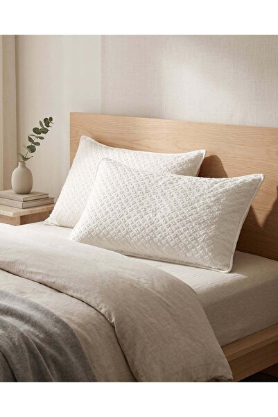REDTAG Ivory 2 Piece Clip Jacquard Pillowcase