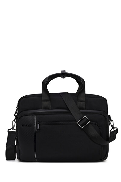 Derimod D-Pack Men's Black Fabric Briefcase 26Sbd30306F
