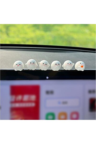 Arabest Mini Figurines Set,6PCS Cute Ghost Car Dashboard Decor,Rear View Mirr...