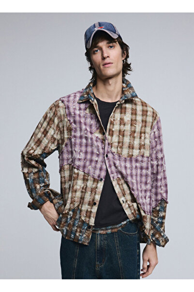 Desigual Çok Renkli Erkek Ekoseli Gömlek 26SMCW10 CAM_MID/MID CHECKS