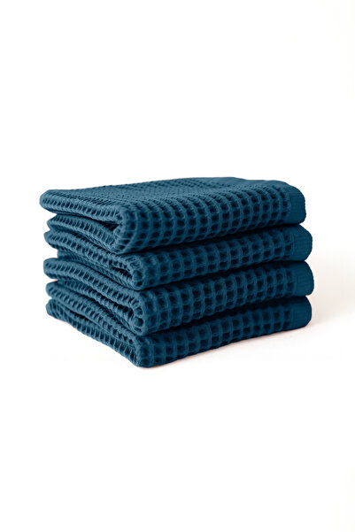 vivamaison Waffle Hand Towel Face Towel Set of 4 100% Cotton 50X70 cm Quick D...