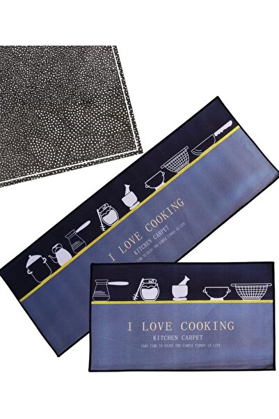 TOSHIONICS 2-in-1 Multipurpose Memory Foam Carpet Kitchen Runner Set (Pack of...