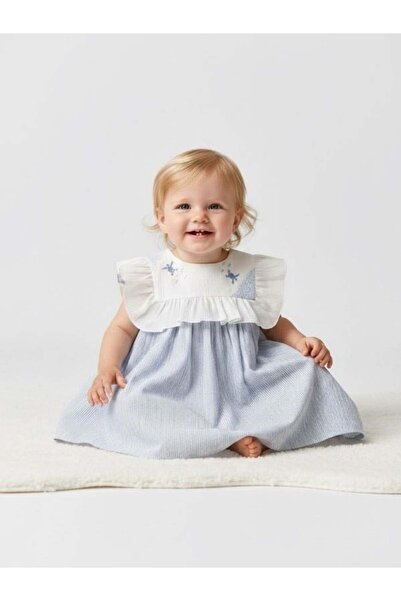 Zekids Baby Girl Turtle Embroidered Dress