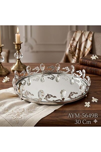 konak alışveriş Konak 5649.B -Tray with Stone and Mirror Gmş