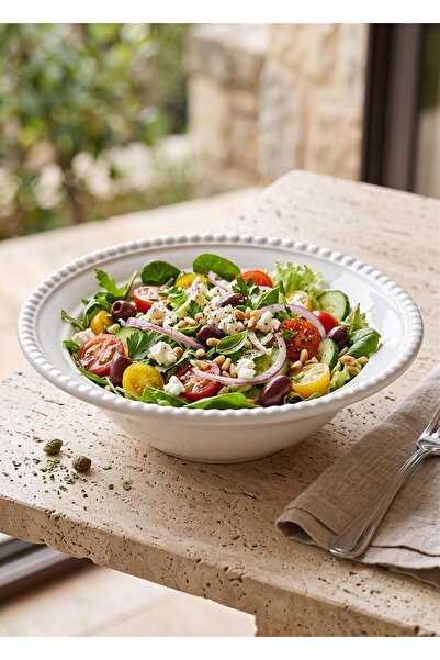 The Mia Grande Salad Bowl White 22 cm