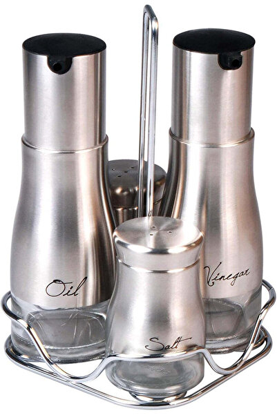 Cuisinart Cuisine Art Glass Spice Jar & Oil Bottle Set of 4 - Stainless Steel...