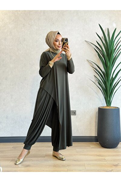 HEAWENİST Hwn6294 Lilyum Shalwar Suit Khaki