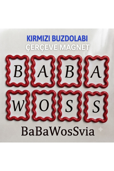 BaBaWoSs Buzdolabı Magnet KIRMIZI Çerçeve Figürlü Yüksek Kaliteli Baskı 1 Adet
