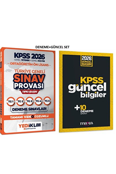Yediiklim Yayınları Yediiklim 2026 KPSS Ortaöğretim Ön Lisans GY GK Türkiye G...