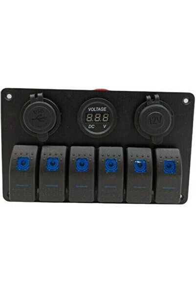 Other Boat Switch with Panels Αδιάβροχος Πίνακας με 6 Διακόπτες - USB - Υποδο...