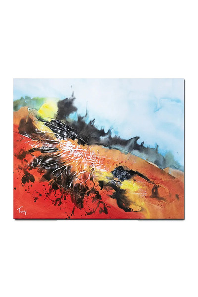 artnova Ръчно рисувана абстрактна картина, Фантазия в абстрактното 21, 60x50с...