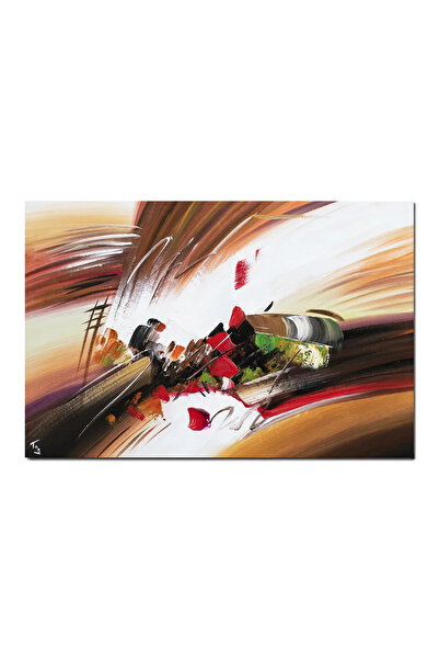 artnova Tablou abstract pictat manual living, birou, Reflexii abstracte, 90x6...