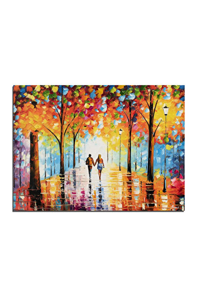 artnova Tablou indragostiti pictat manual, Impreuna pe aleea vietii, 80x60cm ...