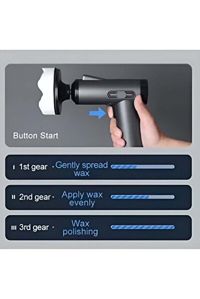 Generic Portable Wireless Car Polisher with Dual Track Polishing and 3 Gear A...