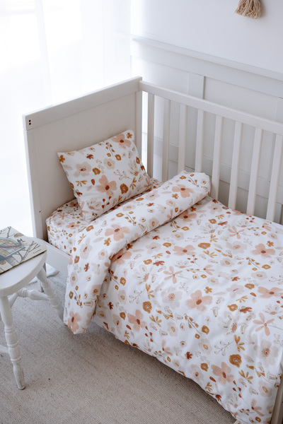 NOU Flower Garden Baby Bedding Set with Sheets (100X150 - 35X45 - 60X120+15) ...