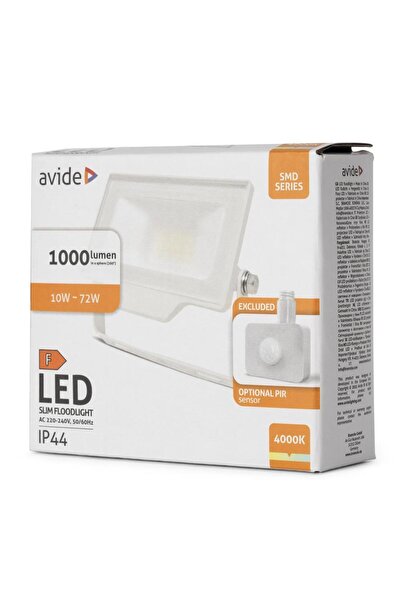 Avide Προβολέας LED SMD 10W Λευκό Φως 4000K με δυνατότητα προσθήκης αισθητήρα...
