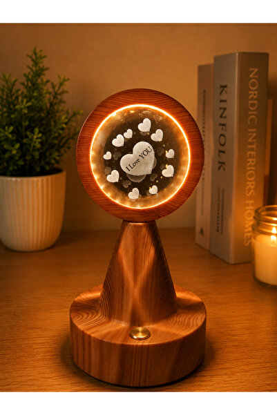 3D Kristal Kalp LED Gece Lambası