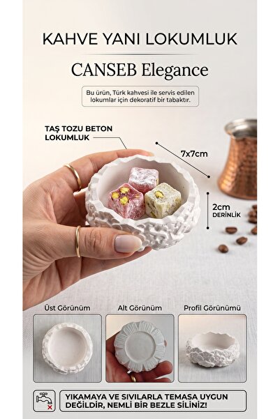 CANSEB Elegance Taştozu - 7X7Cm - Patterned Coffee Side Small Turkish Delight...