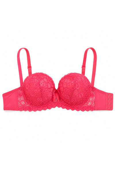 Generic Women's Padded Lace Bra Pink Floral with Adjustable Straps-Size 44 | ...