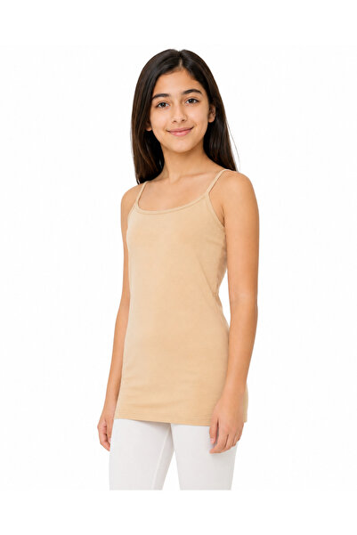 Generic Girls' Top with Thin Straps Beige, Length 65 Cm, Width 38 cm