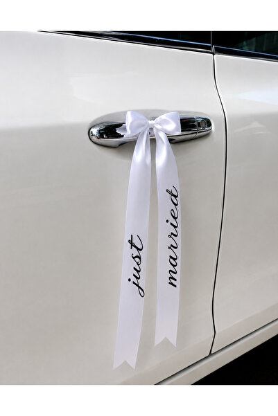 UAStudio Just Married yazılı düğün arabası konvoy kurdele