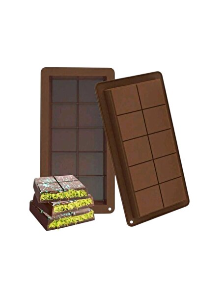 OEM Forma din silicon, pentru ciocolata, maro, cuburi mari 24x14cm, set 2 buc