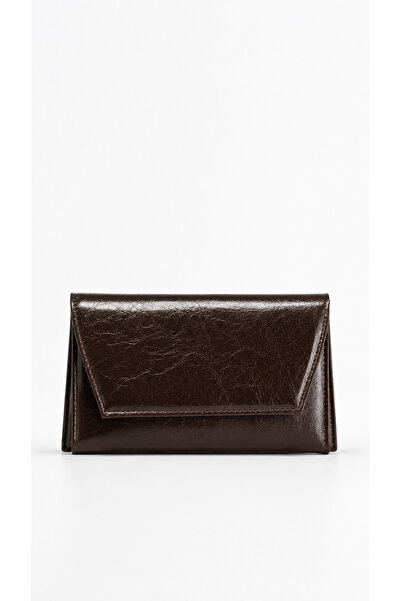Tecer Bag Kadın Parlak Mini Zarf Çapraz Askılı Clutch Çanta