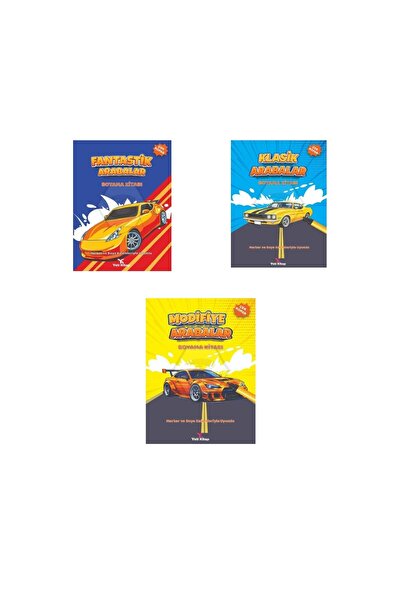 yeti kitap Modified+Classic+Fantastic Cars Coloring Book (3 Books)