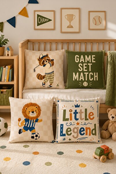 EVPANYA Sports Animals Patterned 4-Piece Children's and Baby Pillowcase Set