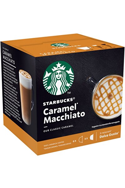 Starbucks Caramel Macchiato Capsule Cafea, 12 Buc, Compatibile Dolce Gusto, A...