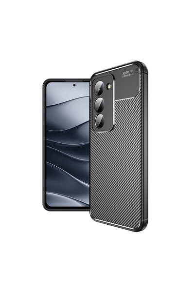 zore Xiaomi Redmi 15 Case Carbon Look Silicone with Camera Protection Ultimat...