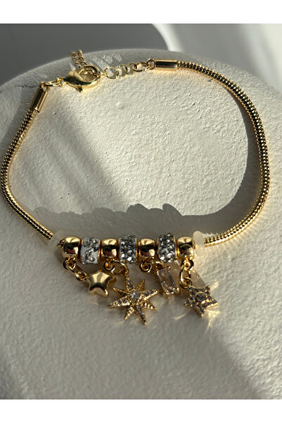 BHR AKSESUAR Gold Color Charm Bracelet