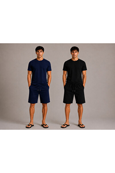 JULİA MODA شورت صيفي رجالي مكون من قطعتين، موديل مريح، قماش قطني خفيف، المودي...