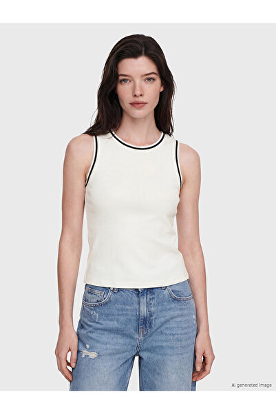 LC Waikiki Trendlucky Women's Ribbed Tank Top with a Difference in Color at t...