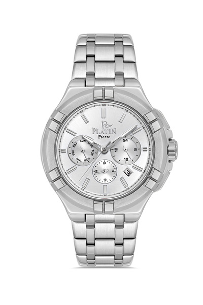 Platin Pierre Hds-1083Ga-A1 Steel Cord Functions Active Men's Wristwatch