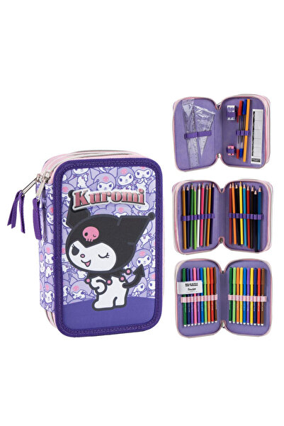 Hello Kitty Penar triplu echipat cu 44 de piese Giotto, Kuromi Purple