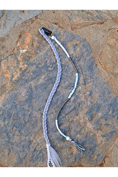 Freya 2'li Gri Rasta Toka Afrika Örgüsü Dreadlock Wrap Otantik Bohem Hippie