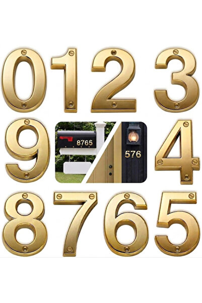 Generic 10 Pcs Metal House Numbers Set 0-9 â€“ Heavy Duty Weatherproof Floati...