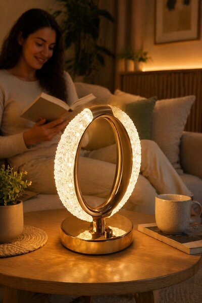 Generic 1 Acrylic Touch Dimmable Led Table Lamp Rechargeable Cordless Crystal...