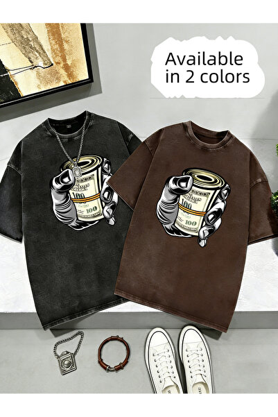 Little YELLOW Duck 230g Water-washed short-sleeved shirt A Women's Trendy Pat...