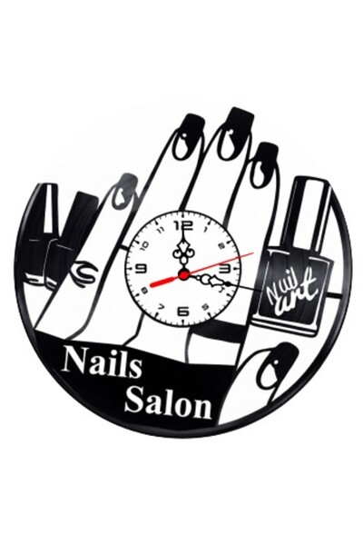 OEM Ceas de perete decorativ din disc de vinil, Model Salon de Unghii, Manich...
