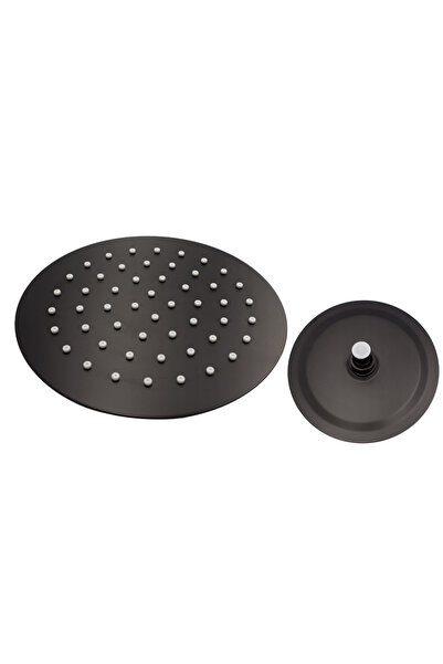 Granitan Para de dus rotunda neagra mata, 30 cm, subtire, metalica, tip ploai...