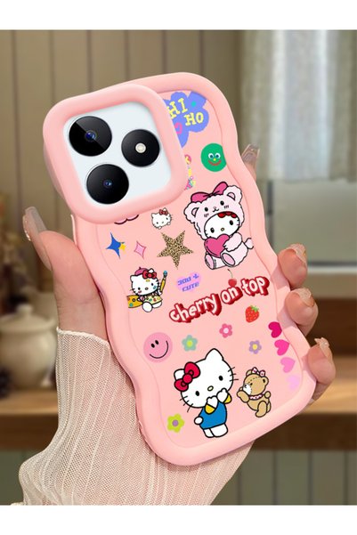Hontinga Realme Note 50 Compatible Case Camera Protector Pink Silicone Couple...