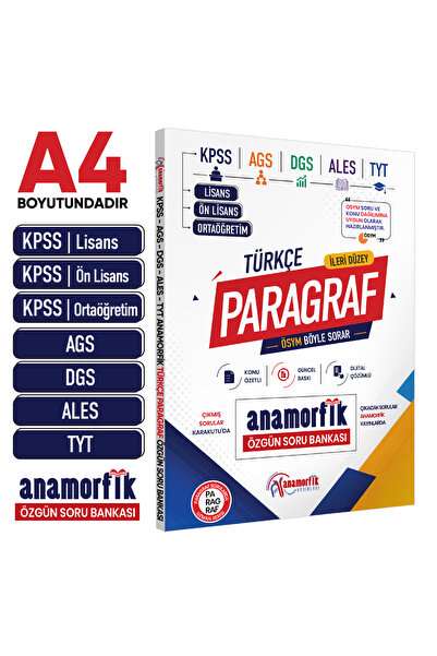 Anamorfik Yayınları 2026 KPSS-AGS-DGS-ALES-TYT ANAMORFİK Türkçe Paragraf Özgü...