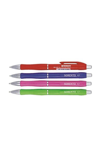 Penmate Pix retractabil Sorento Colour, varf 0.7 mm, cerneala albastra, 24 buc