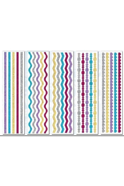 OEM Brewis Benzi adezive cu sclipici set 5 multicolor 8x31cm