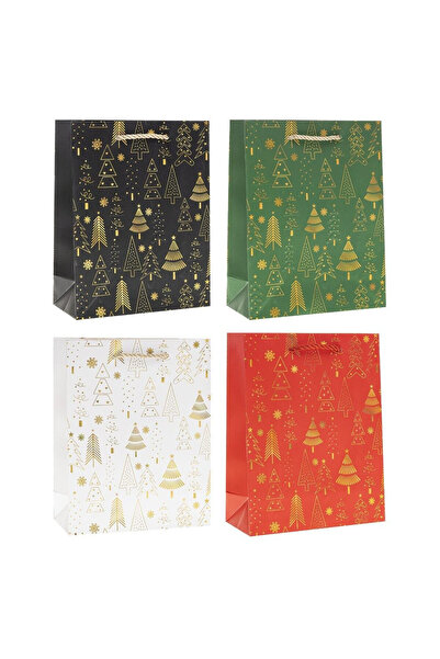 OEM Rozette, Geanta cadou/punga din hartie, cu mix de modele festive si impri...