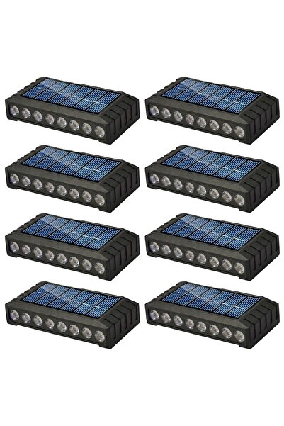YBOSHOP Top Bottom Set of 8 outdoor solar lamps, 16 LED, warm light, sensor, ...