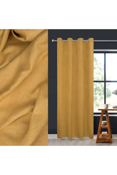 OEM Perdea decorativă galben-șterculiu cu inele 136 x 260 cm